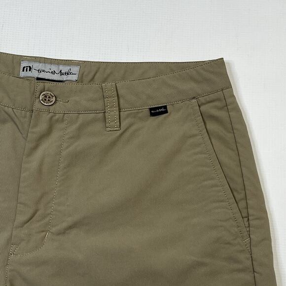 Travis Mathew Khaki Tan Golf Shorts Men's Size 32 Nylon Polyester 10” Inseam - Picture 2 of 16